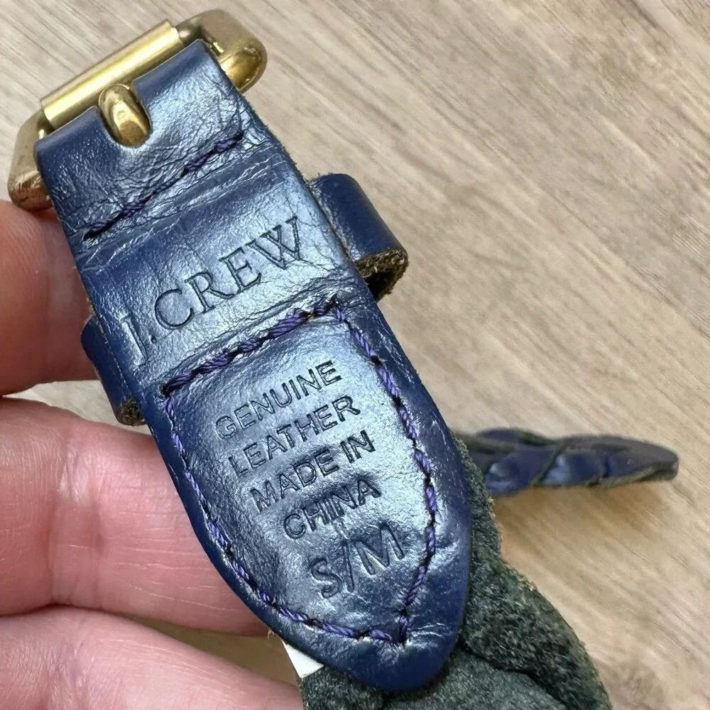 J. Crew Blue Genuine Leather Braided Plaited Belt Size S/M - Picture 7 of 7